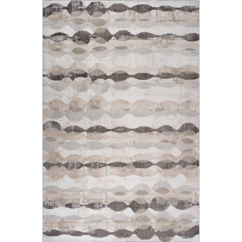 Distressed Abstract Stain Resistant Woven Area Rug