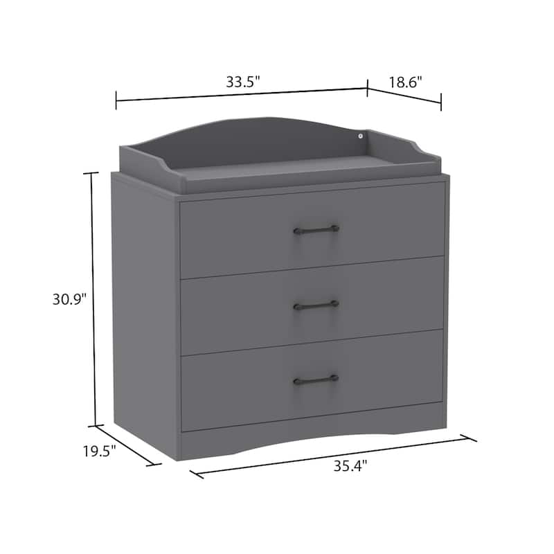 3-Drawer Dresser With Changing Top