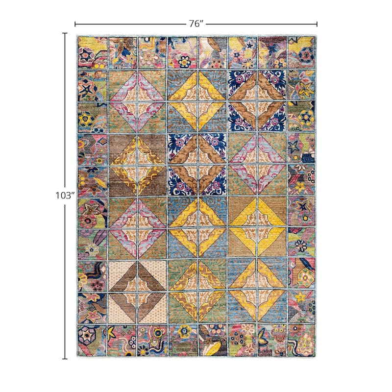 Contemporary Overdyed Wool Hand Knotted Area Rug - 6' 4" x 8' 7"