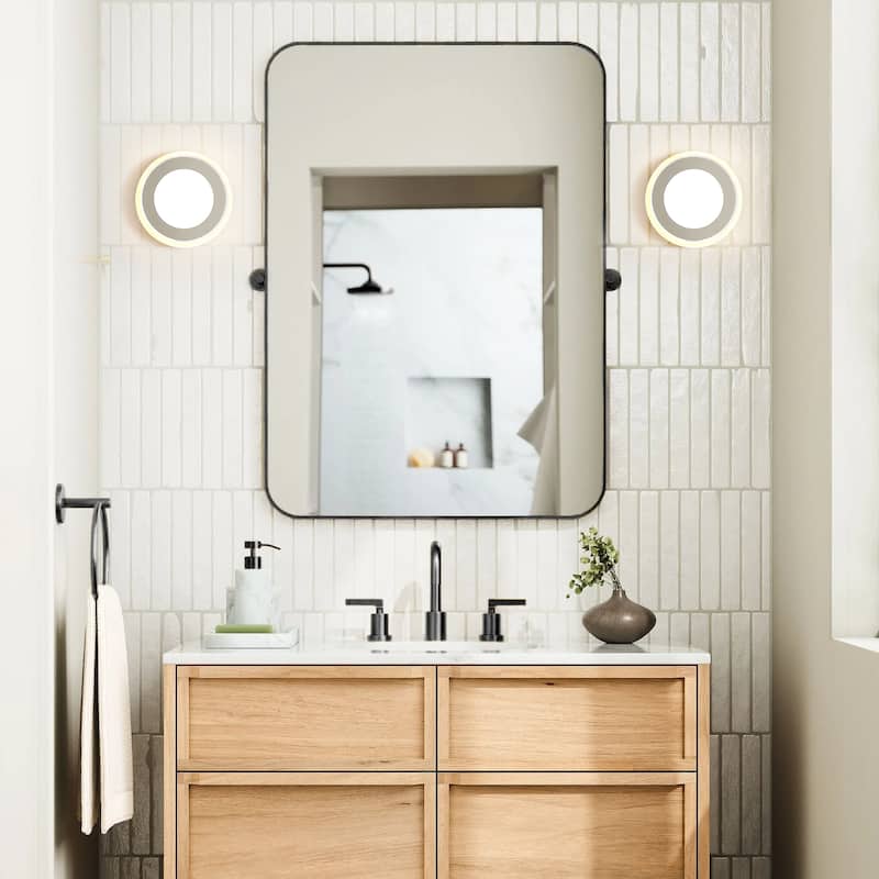 7.7"W Modern LED Flush Mount Ceiling Light - 13W 3000K Warm Light, Dimmable Round Fixture for Bedroom - 1 Light