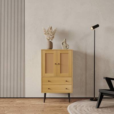 Rattan Dining Room Sideboard - 23.62"Lx15.75"Wx40.55"H