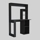 preview thumbnail 8 of 11, 58.3" High Desk with Hutch and Shelves, Rectangular Home Office Workstation Black