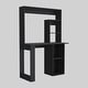 preview thumbnail 8 of 11, Small Space Desk with Hutch and Ample Storage Shelves, 38.8" Wide Black