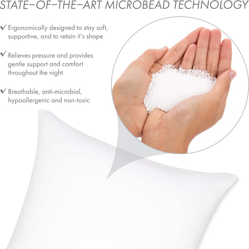 Throw Pillow Cozy Soft Microbead White: 1 Pc