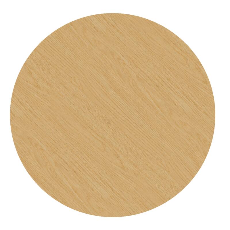 Dovelina 46" Modern Round Dining Table with Artistic Fluted Base & Safe Rounded Edges for Family