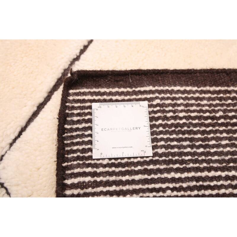 ECARPETGALLERY Hand-knotted Tangier Cream Wool Rug - 5'2 x 8'1