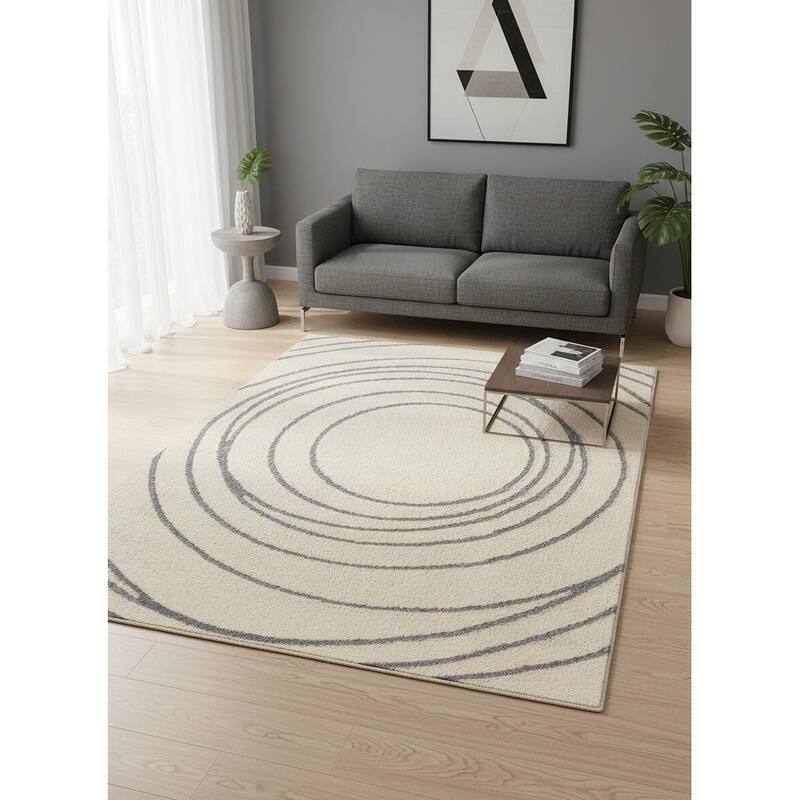 HomeRoots Abstract Modern Rectangle Area Rug - 5' X 8' - 5' X 8'