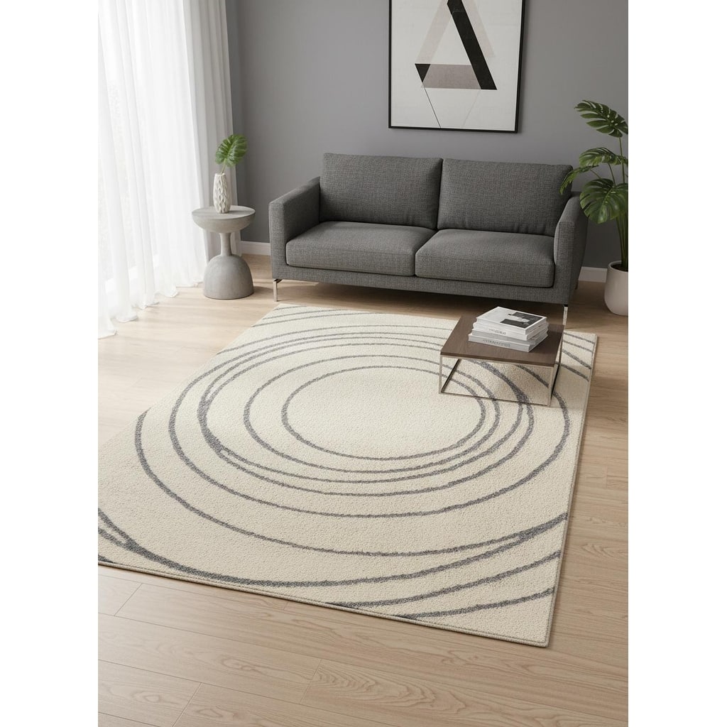 HomeRoots Abstract Modern Rectangle Area Rug - 5' X 8'