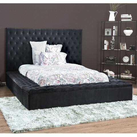 Furniture of America Ball Traditional Black Tufted Platform Bed