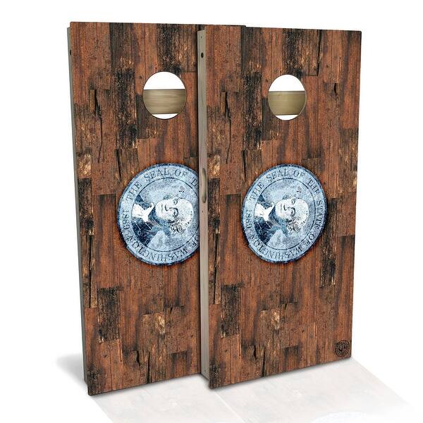 slide 2 of 9, Washington Flag Outdoor Cornhole Board Set