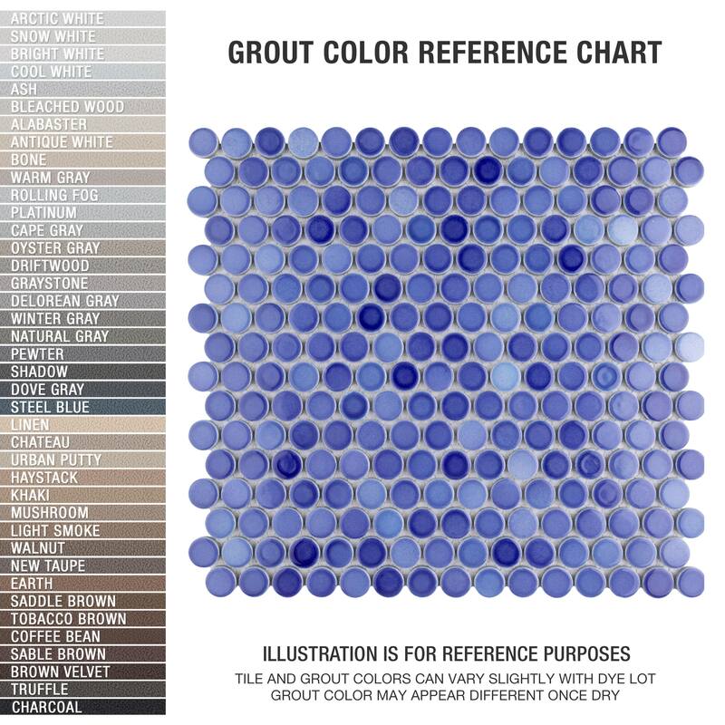 Merola Tile Hudson Penny Round Niagara 11-7/8" x 12-5/8" Porcelain Mosaic Floor and Wall Tile