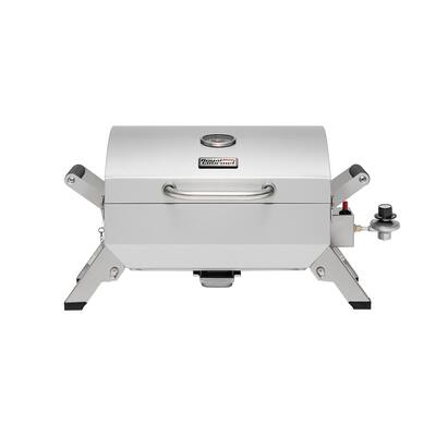 Royal Gourmet Stainless Steel Portable Grill with Two Handles and Travel Locks, 10,000 BTU, Silver - N/A