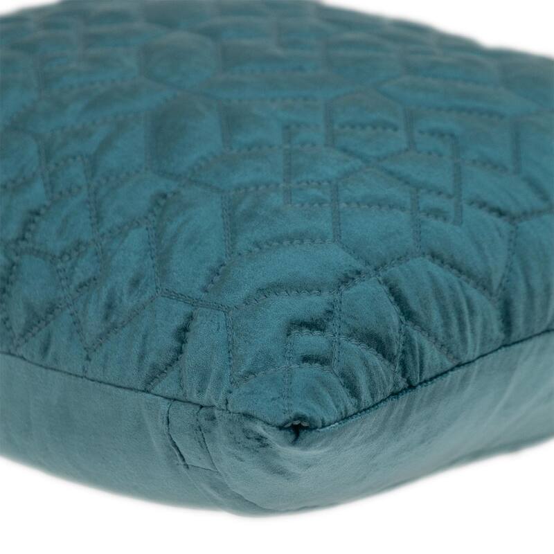 Navy Quilted Velvet Geo Decorative Throw Pillow