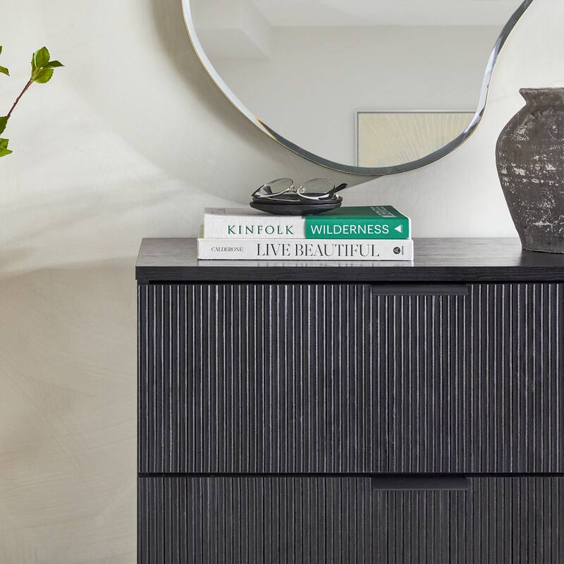 Middlebrook Designs Three Drawer Chest with Reeded Drawer Fronts