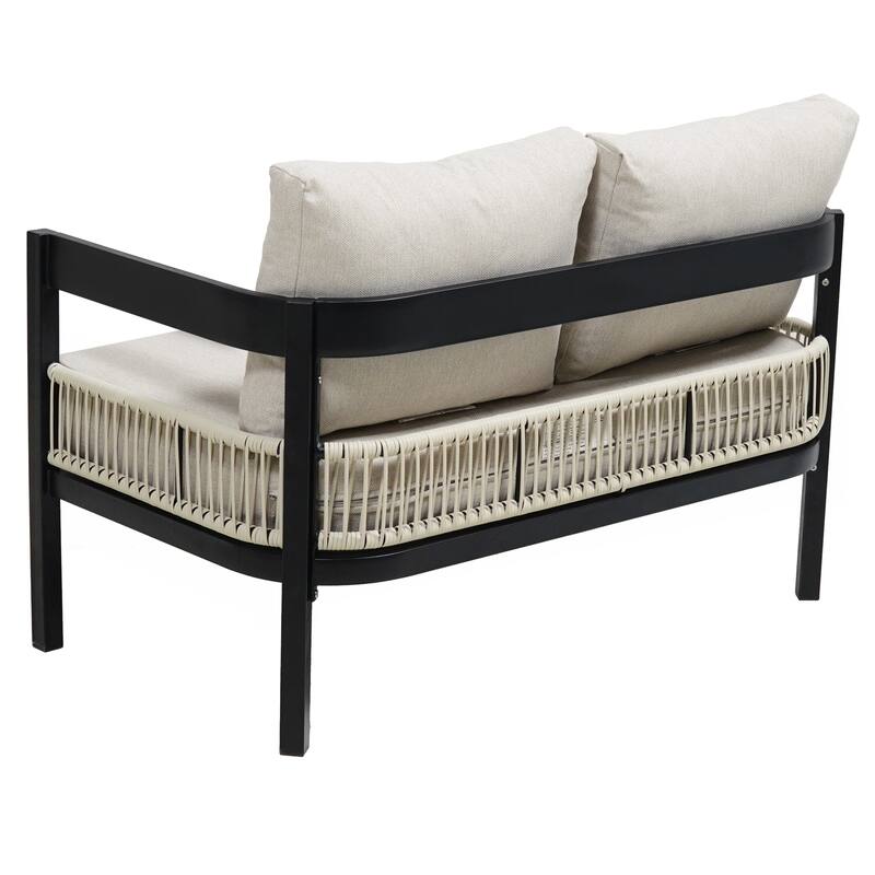 Multi-person Outdoor Iron Sofa Set with A table