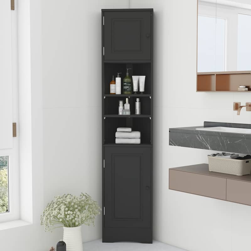 Corner Cabinet Tall Bathroom Storage Cabinet