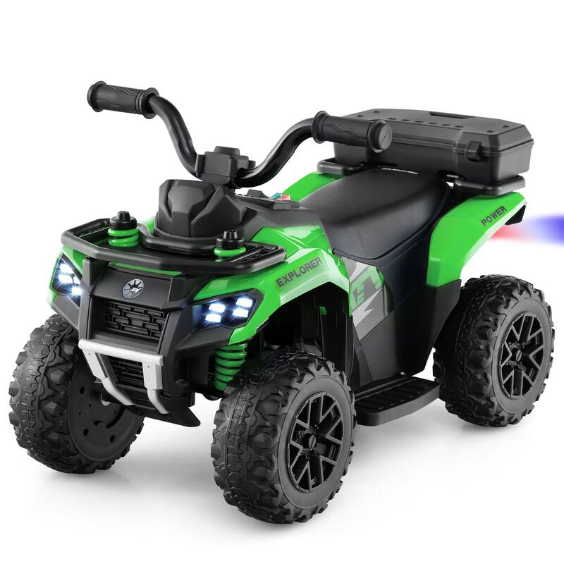 6V Kids Ride On ATV with Spray Function and Storage Box with Music - 27" x 16" x 17" (L x W x H)