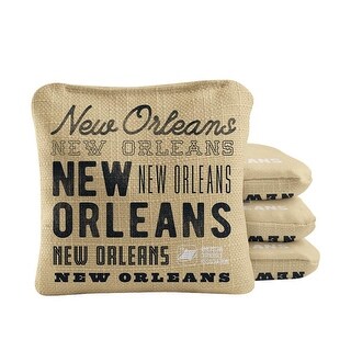 New Orleans Football Gold Dual Sided Cornhole Bags