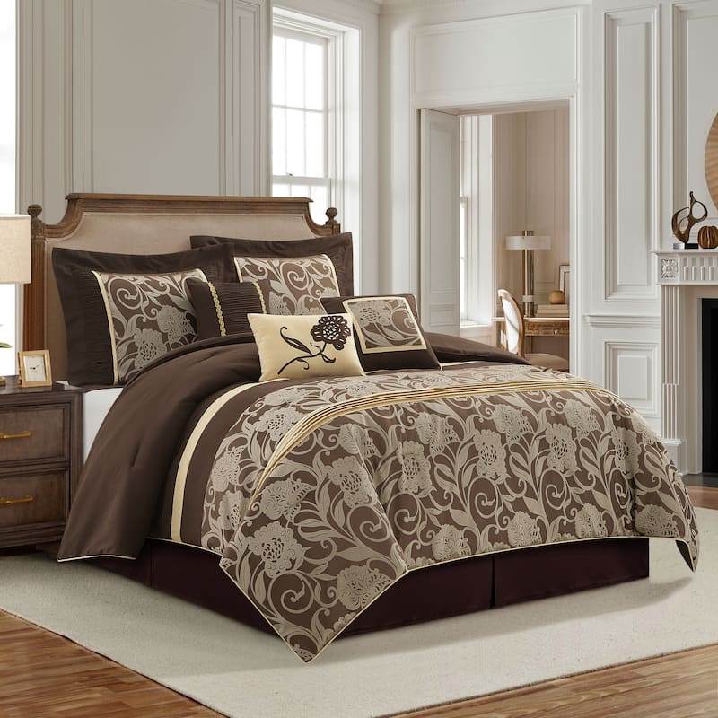 Nanshing Brie Silver and Black 7-Piece Comforter Set