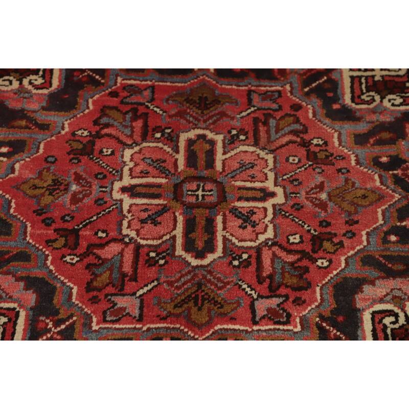 Hand Knotted Oriental 100% Wool Carpet Traditional Medallion Red Heriz Area Rug - 11' 8'' X 8' 3''