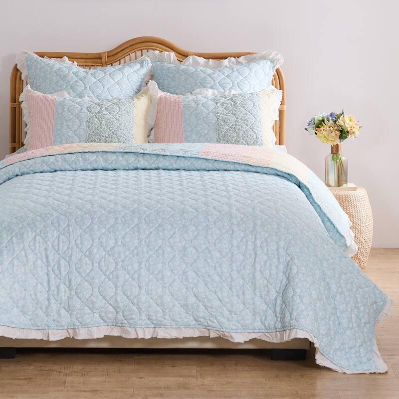 Greenland Home Fashions Tessie Cotton Calico Quilt Set