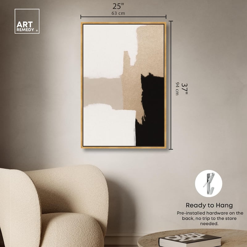 Beige and Black III Canvas by Art Remedy