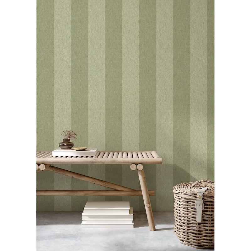 Fine Decor Finn Green Chevron Stripe Wallpaper