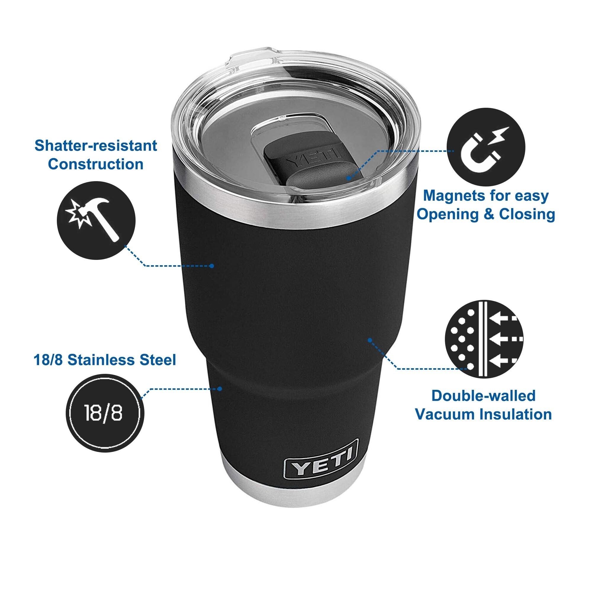 YETI Rambler 30 oz Stainless Steel Vacuum Insulated Tumbler w/MagSlider Lid