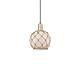Option Black Antique Brass / White Glass with Brown Rope