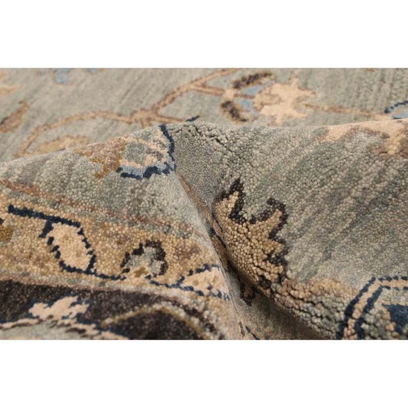 ECARPETGALLERY Hand-knotted Finest Agra Jaipur Teal Wool Rug - 8'5 x 11'3