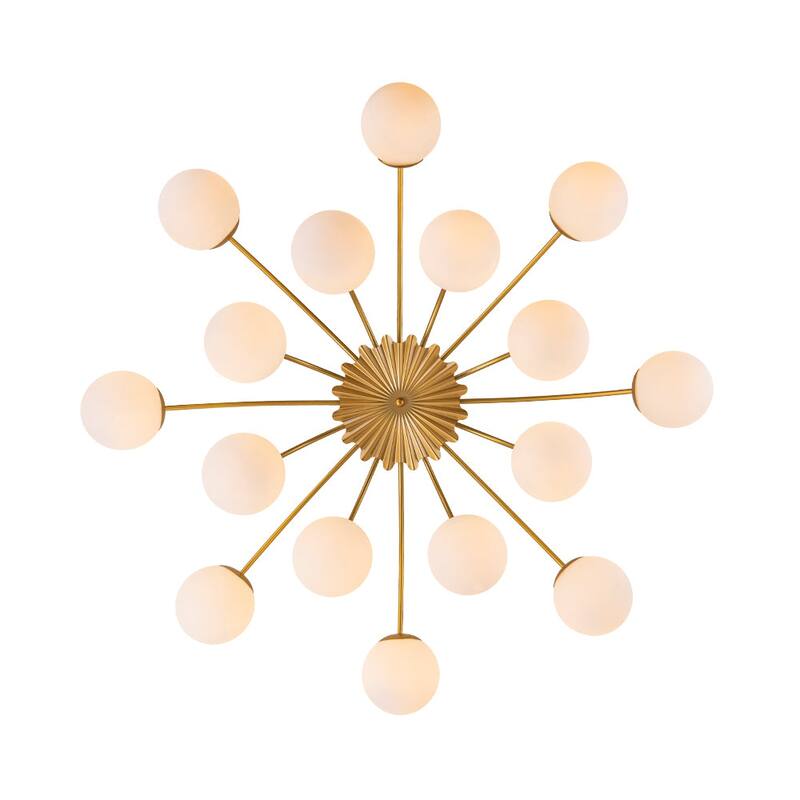 Mid-Century 12-Light Milky Glass Globe Sputnik Ceiling Light - 39in