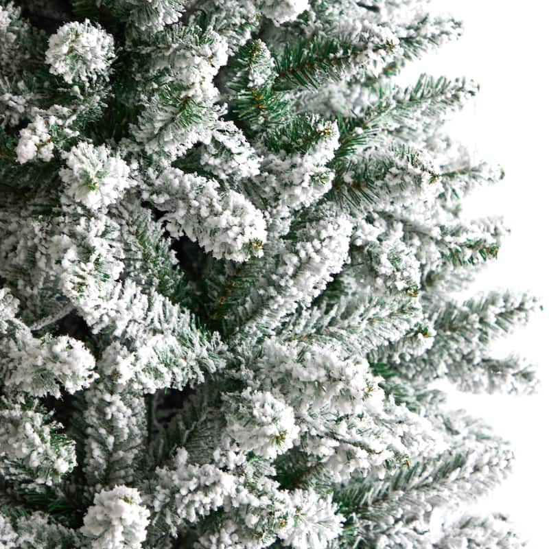 8’ Pre-Lit Slim Montreal Artificial Christmas Tree, Warm Clear LED Lights - 8 Foot