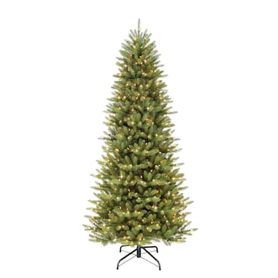 Puleo International 10 ft. Pre-Lit Slim Fraser Fir Artificial Tree