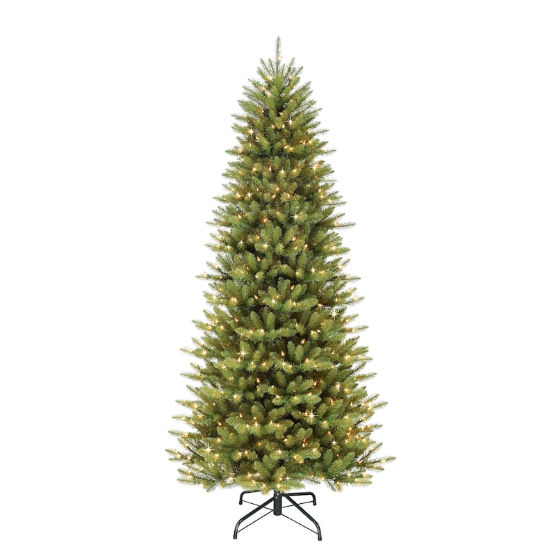 Puleo International 10 ft. Pre-Lit Slim Fraser Fir Artificial Tree