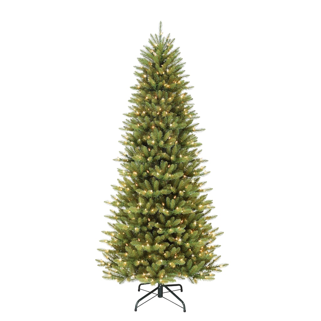 Puleo International 9 ft. Pre-lit Slim Fraser Fir Artificial Christmas Tree