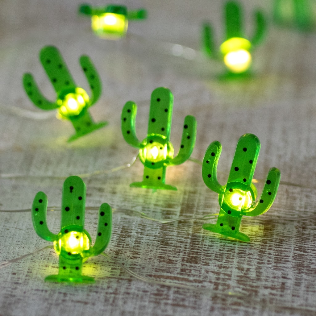 LED Cactus Fairy Lights - Warm White - 2.75' Silver Wire - 10ct