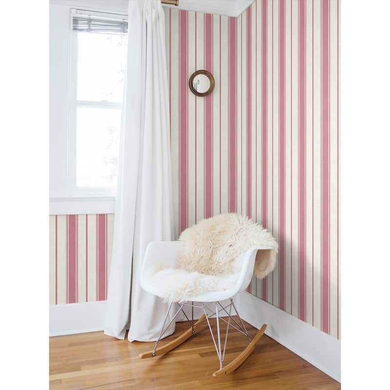 Seabrook Designs Eliott Linen Stripe Nonwoven Unpasted Wallpaper