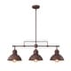 preview thumbnail 25 of 37, Industrial 3-Light Dome Kitchen Island Pendant - Brushed Black Grey