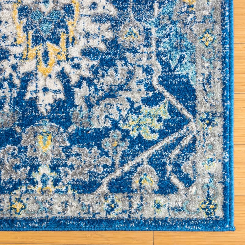 Gertmenian Scanda Marlowe Transitional Blue Floral Area Rug - 5' 3" x 7'