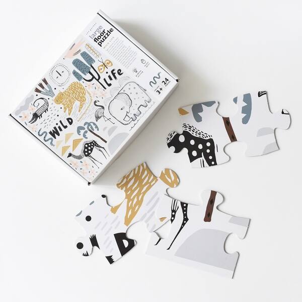 slide 2 of 5, Wee Gallery Floor Puzzle - Wild Life