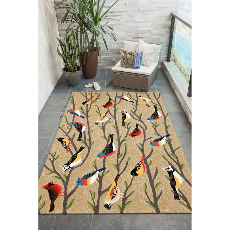 Liora Manne Frontporch Birds Indoor/Outdoor Rug Multi 5'X7'6" - 5'X7'6" - Natural