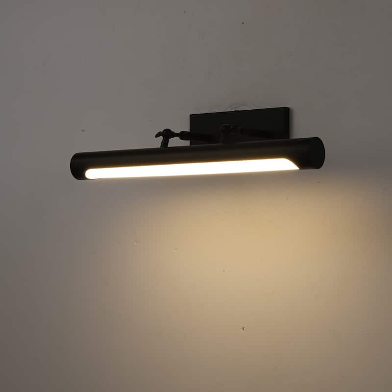23.6" 1-Light Modern Gold/Black Adjustable Cylinder Wall Mounted LED Picture Light/Vanity Light for Bathroom, Bedroom