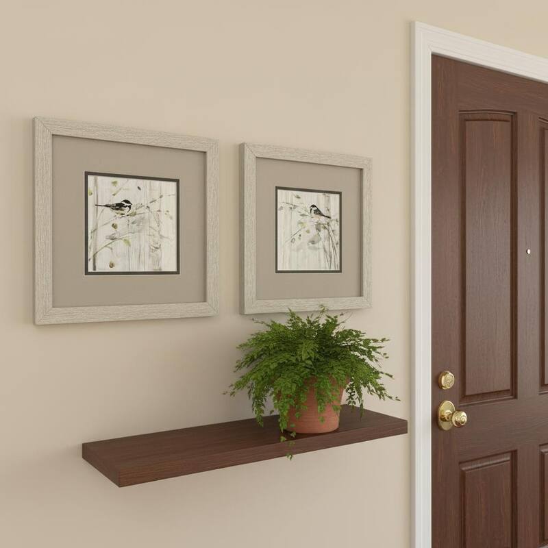 HomeRoots Set Of Two Heavenly Spring Distressed White Framed Wall Art - 11.00 in. x 11.00 in.  x 1.00 in.