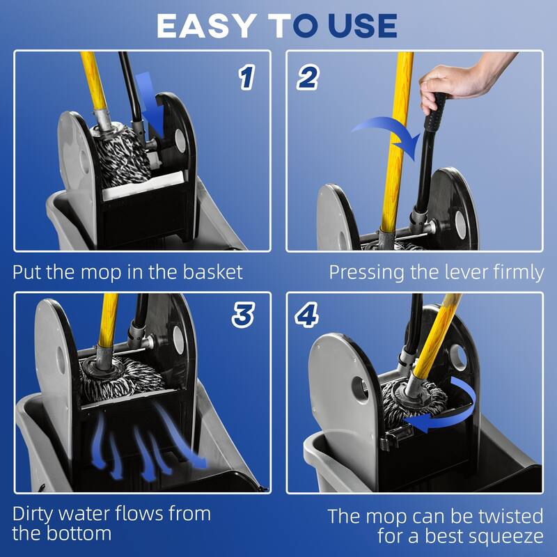 Mop Bucket with Wringer Cleaning Cart