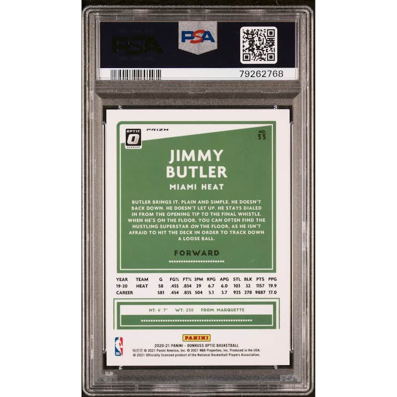 Jimmy Butler 2020 Panini Donruss Optic Target Box Set Card #33 Graded PSA 9 - 8'6" x 11'6"