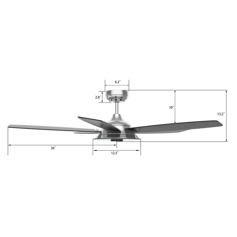 CARRO Harley 52" 5-Blade Smart Ceiling Fan with Light and Remote-Downrod - N/A