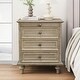 preview thumbnail 17 of 116, Wood NightStand with Metal Handle Natural/White/1-Piece - 4-drawer