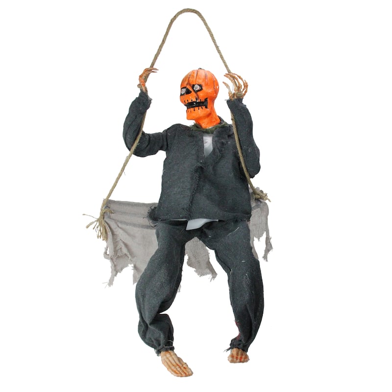 30" Animated Swinging Pumpkin Man Halloween Decoration