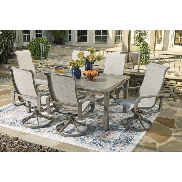 Beach Front 7 Piece Outdoor Dining Set - Beige Beach Front 7 Piece Outdoor Dining Set - Beige