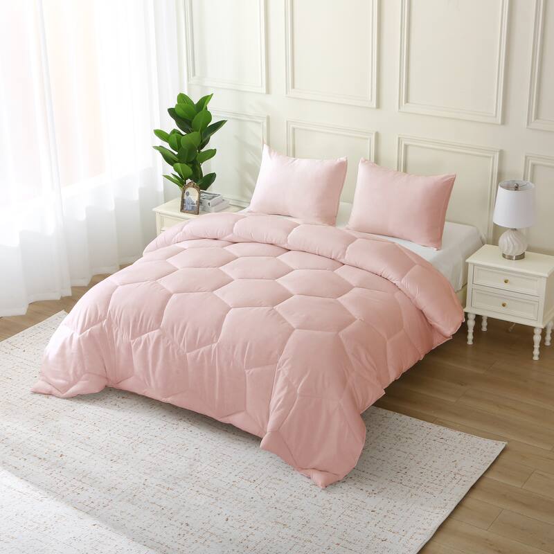 Better Style Home Oversized Microfiber Honeycomb Comforter Sets